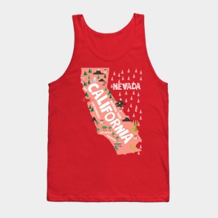 California illustrated map Tank Top